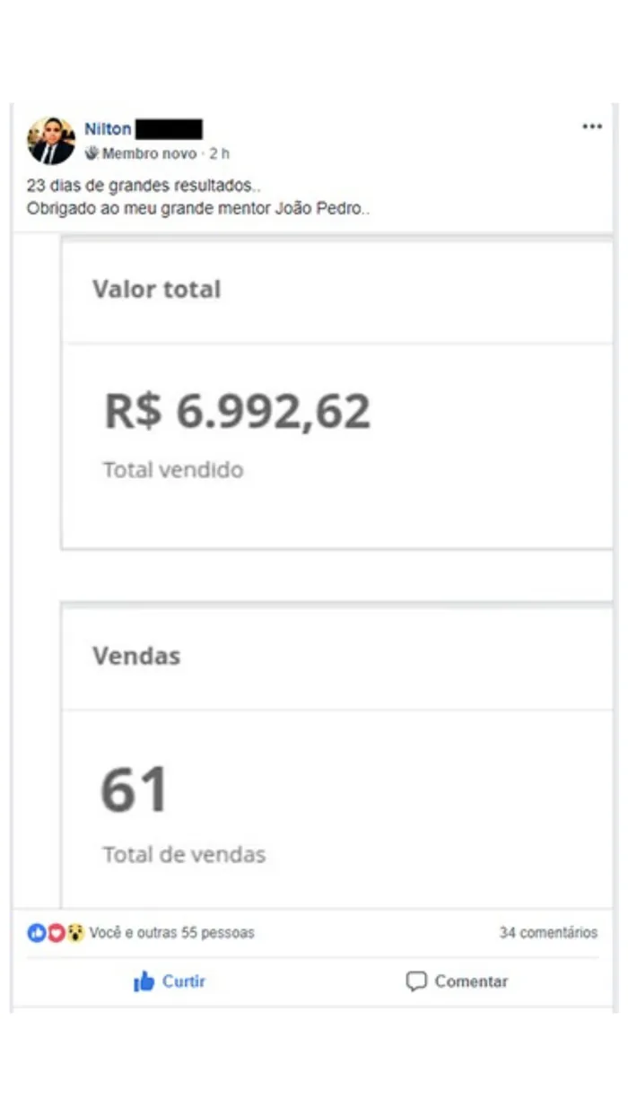 Depoimento de aluno